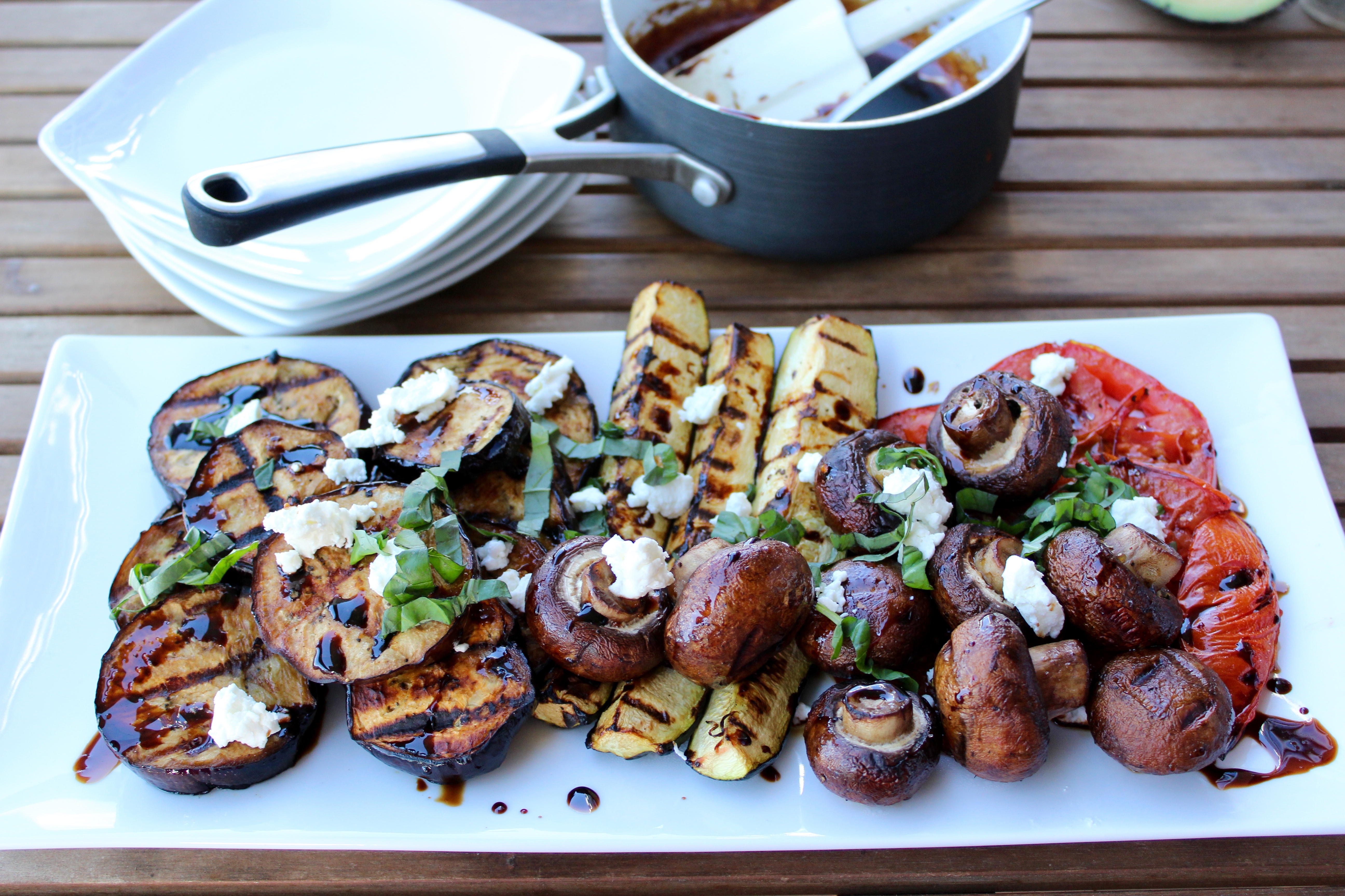 Grilled vegetables with balsamic glaze. Perfect for summer!