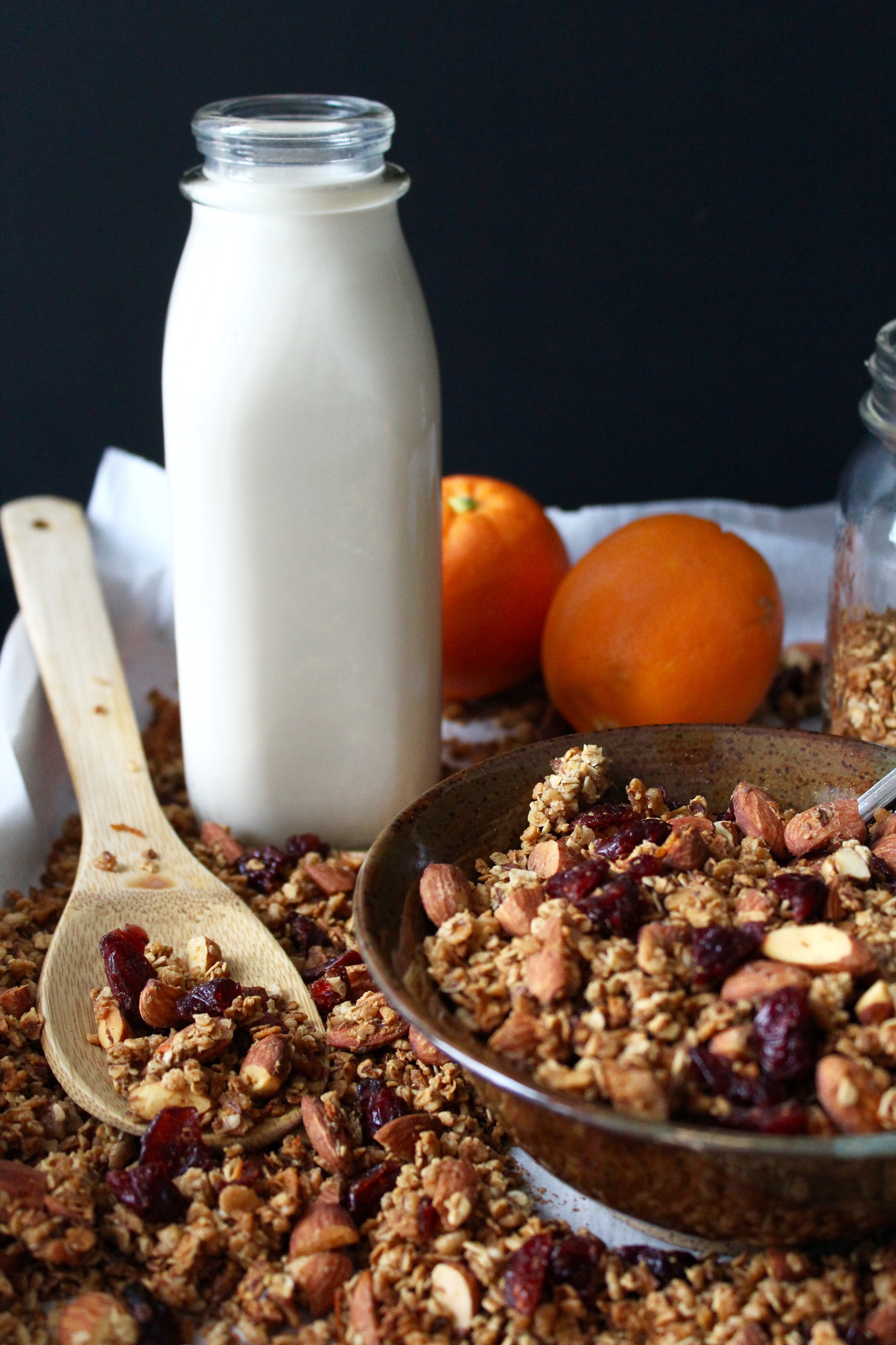 Orange Cranberry Granola, naturally sweetened with orange juice and honey!