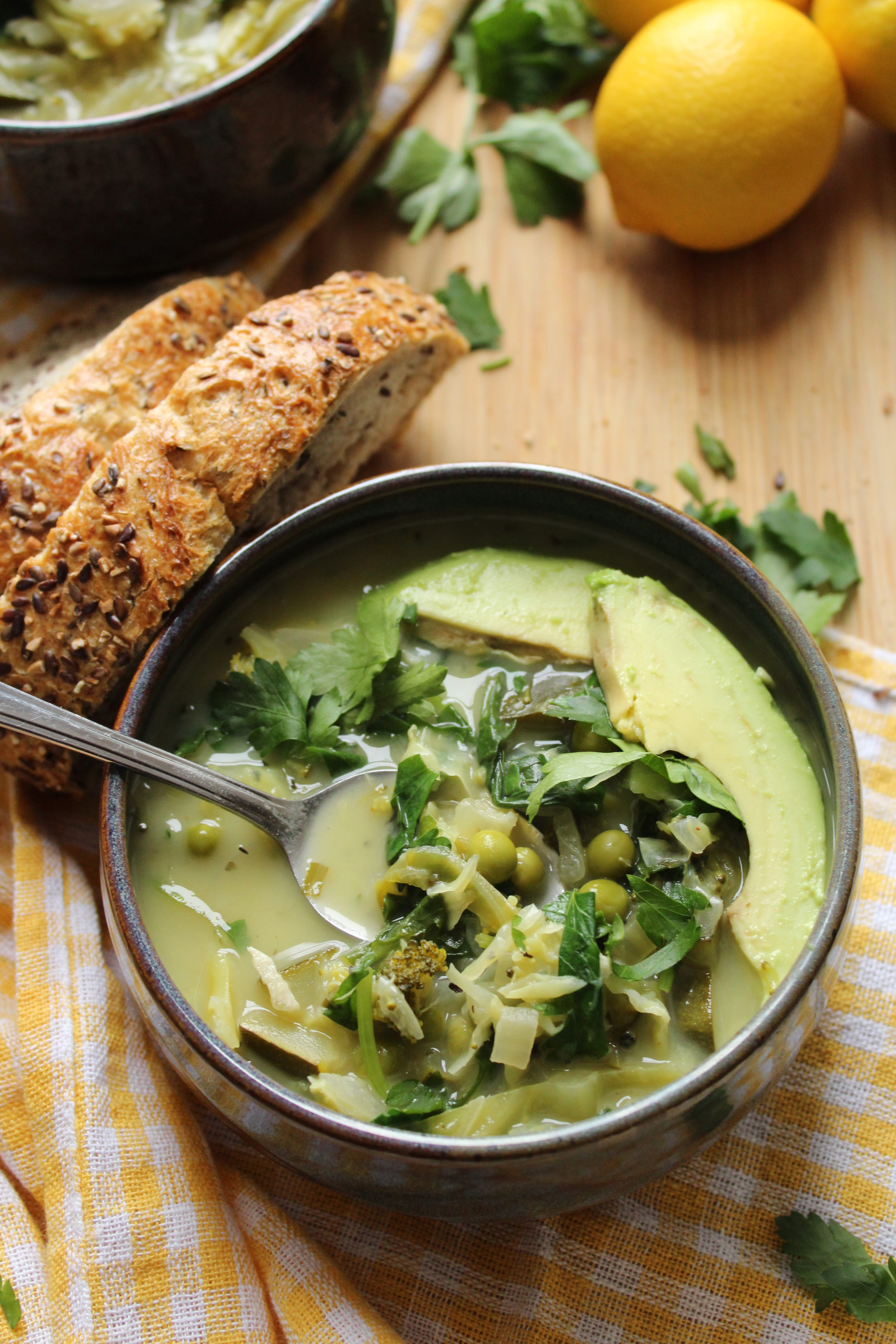Green Cleansing Vegetable Soup that's vegan and gluten free. Great for detox!